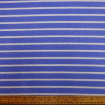 Polar Fleece Fabric Spring Stripes Cornflower Blue