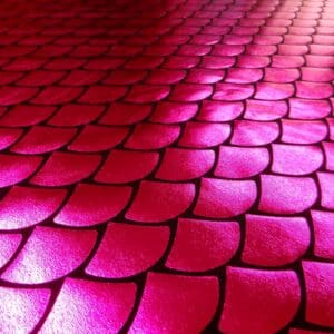 Lycra Spandex Fabric Foiled Scaled Shells Cerise