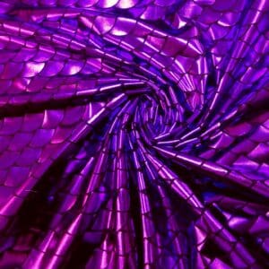 Lycra Spandex Fabric Foiled Scaled Shells Purple
