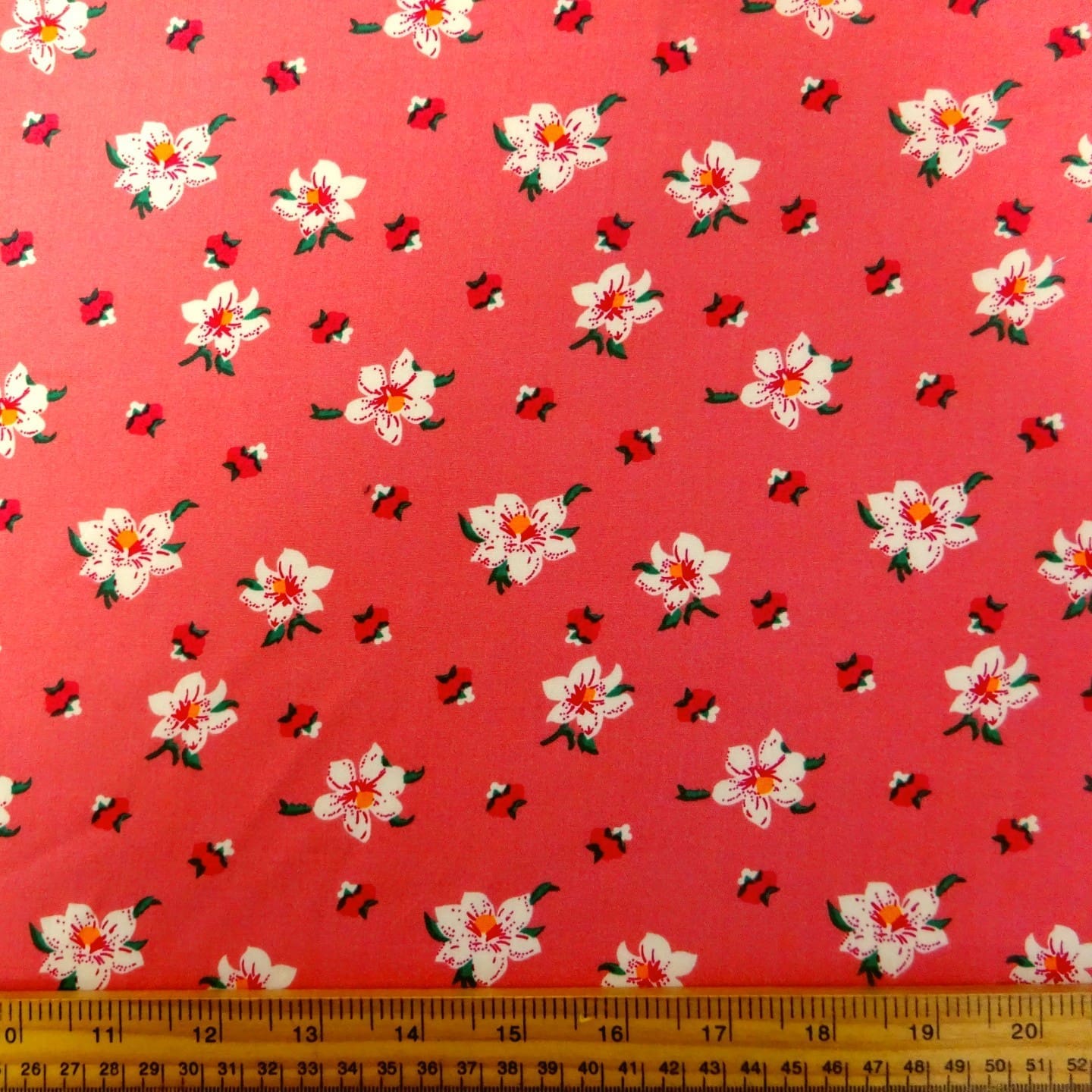 Viscose Fabric Floral Alpine Rose Pink