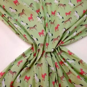 Polyester Cotton Fabric Harry Horse apple green