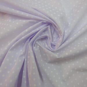 Polyester Cotton Fabric Pea Spot White On white