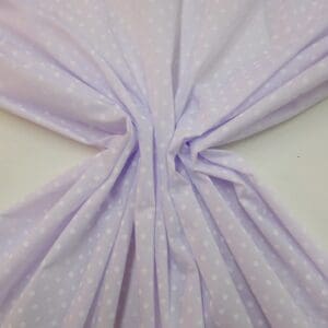Polyester Cotton Fabric Pea Spot White On white