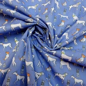 Polyester Cotton Fabric Dog Fest denim