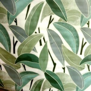PVC Tabling Fabric Fallen Leaves Green