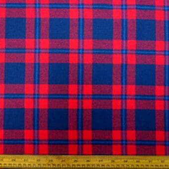 Tartan Fabric Brushed Flannel Royal Jameson Red