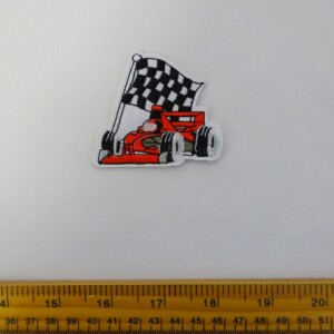 Sew On Motif Racing Car Red