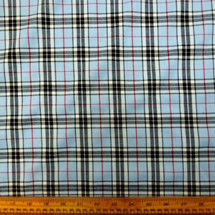 Tartan Suiting Fabric Preppie Blue