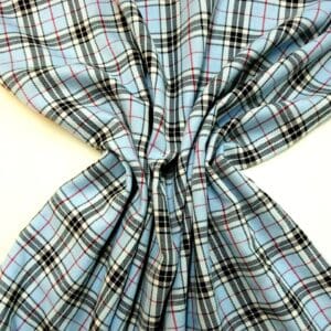 Tartan Suiting Fabric Preppie Blue