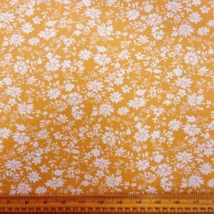 Viscose Fabric Floral Confetti Flower Garden Mustard
