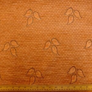 Curtain Fabric Upholstery Chenille Squirrel Leaf Nutmeg Brown