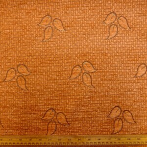 Curtain Fabric Upholstery Chenille Squirrel Leaf Nutmeg Brown