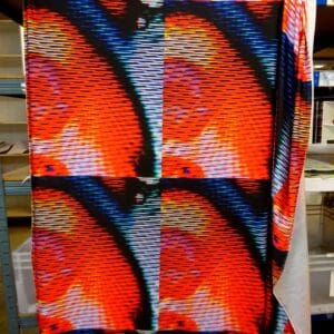 Lycra Spandex Fabric Solar Interference Red Black White