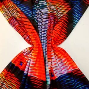 Lycra Spandex Fabric Solar Interference Red Black White