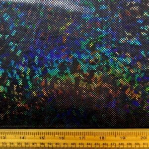 Lycra Hologram Fabric Shattered Glass Ice Chip Black