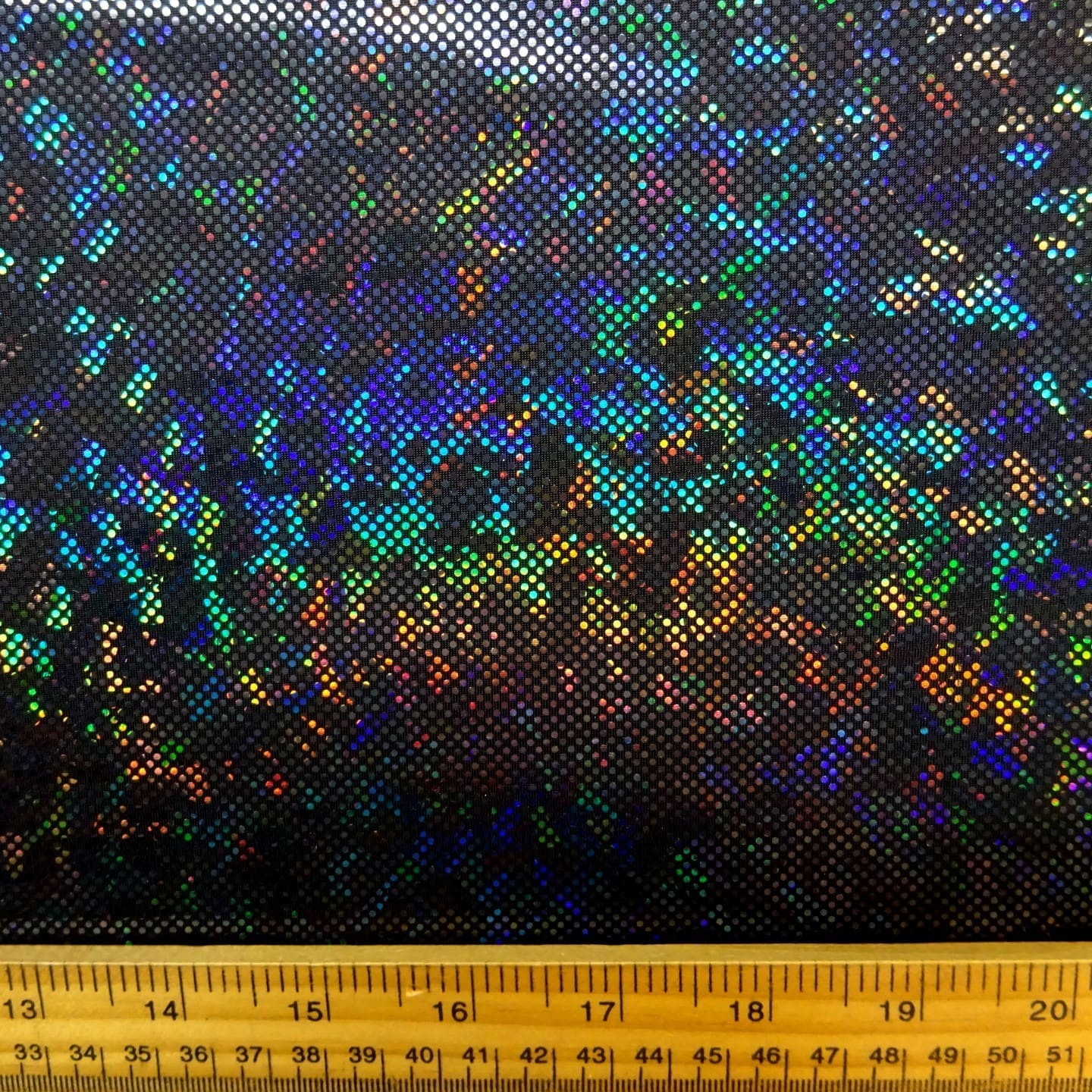 Lycra Hologram Fabric Shattered Glass Ice Chip Black