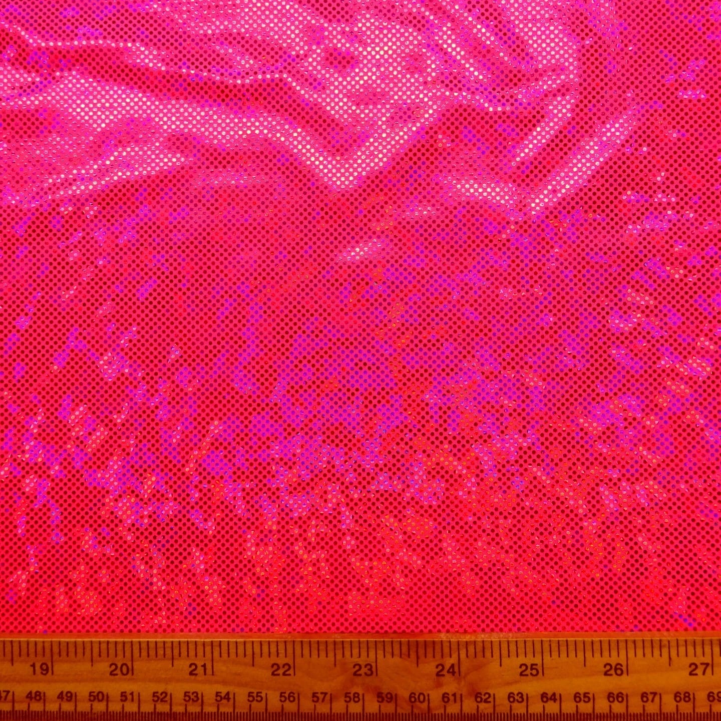 Lycra Hologram Fabric Shattered Glass Ice Chip Cerise
