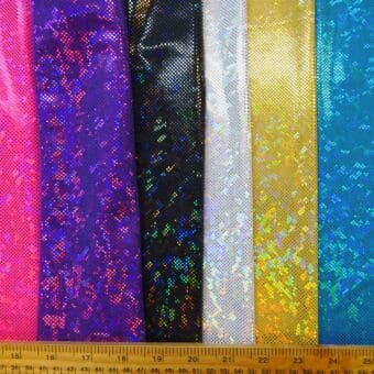 Lycra Hologram Fabric Shattered Glass Ice Chip