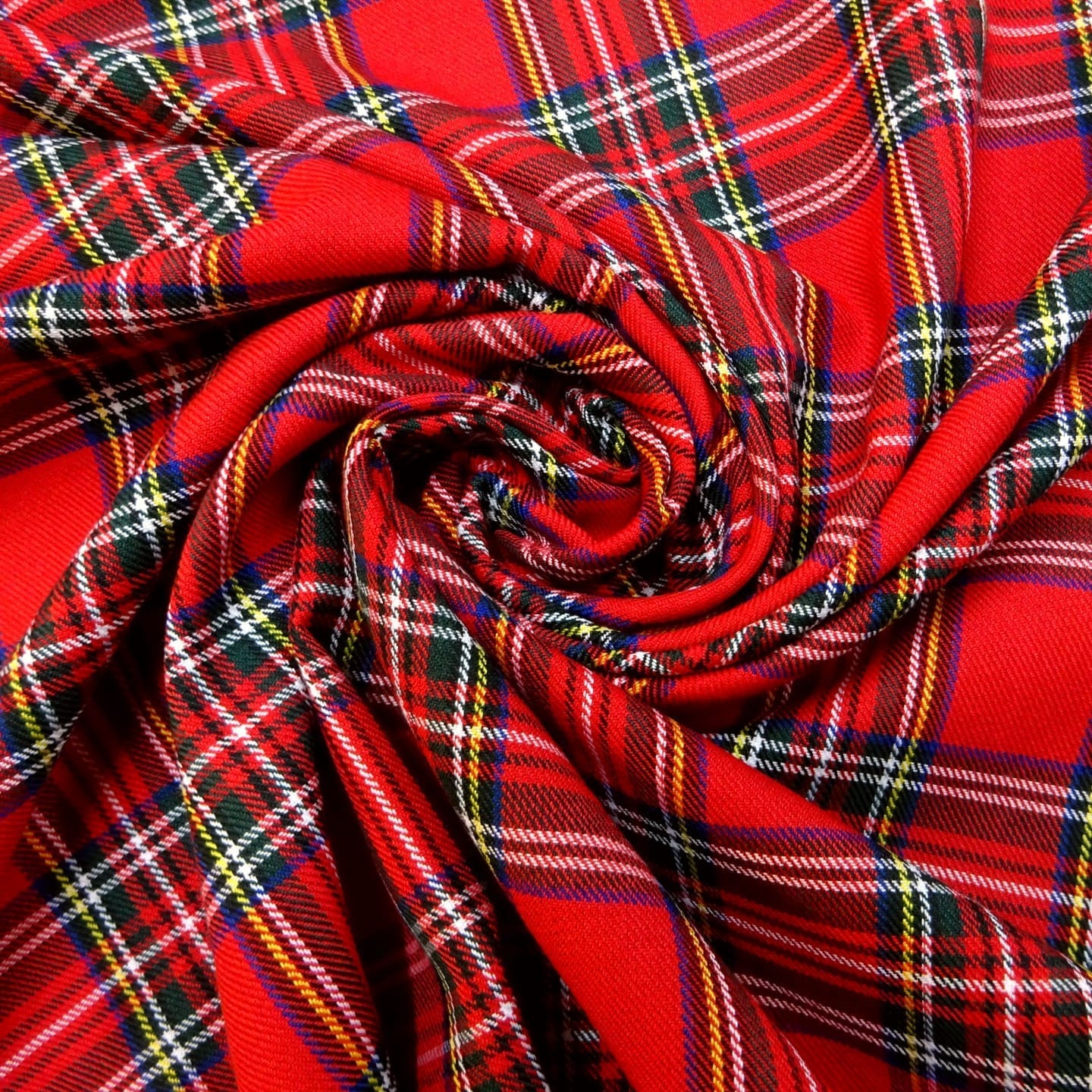 Suiting Fabric Tartan Royal Stewart Red