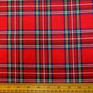 Suiting Fabric Tartan Royal Stewart Red