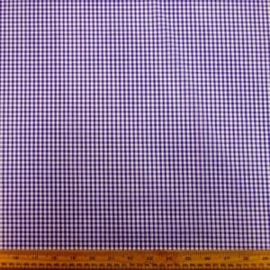 Gingham Fabric Polycotton 3mm purple
