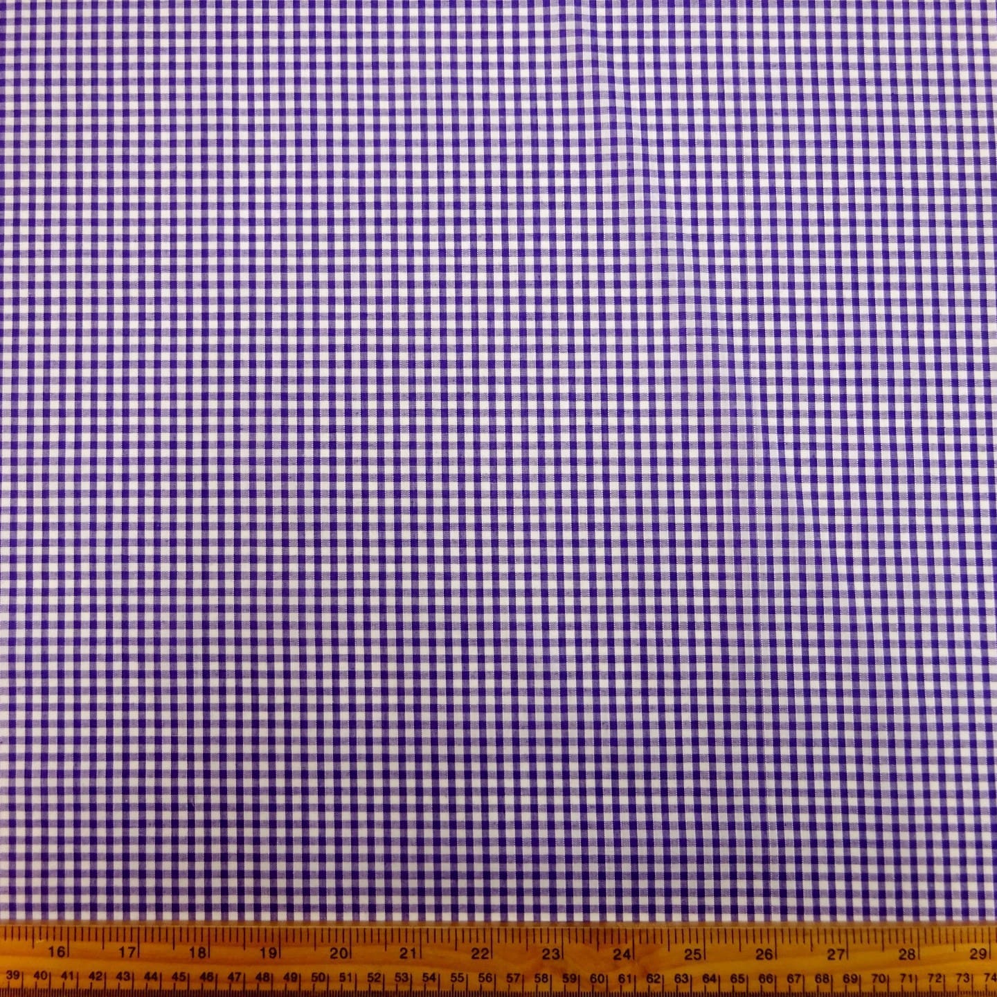 Gingham Fabric Polycotton 3mm purple