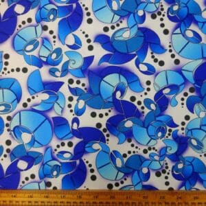 Lycra Patterned Fabric Techno Motion Blue