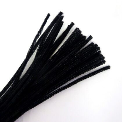 Pipe Cleaners 30cm Plain Chenille Black
