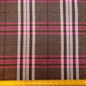 Suiting Fabric Tartan Wilson Checks Cerise Grey