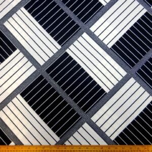 T-Shirting Fabric Stripe Linear Illusion Black/White
