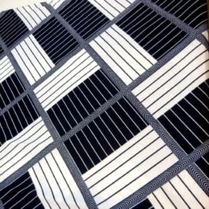 T-Shirting Fabric Stripe Linear Illusion Black/White