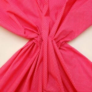 Polyester Cotton Fabric Pinny Spot cerise