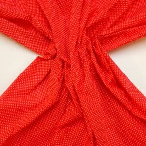 Polyester Cotton Fabric Pinny Spot Red