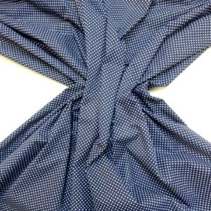 Polyester Cotton Fabric Pinny Spot Navy