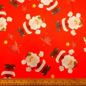 Jersey Fabric Father Christmas Red