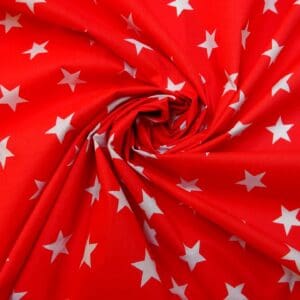 Polyester Cotton Fabric Starmaker Red/White