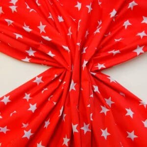 Polyester Cotton Fabric Starmaker Red/White