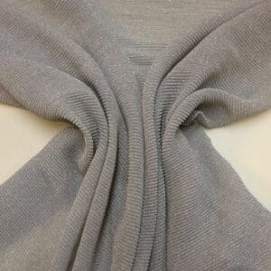 Ribbed Jersey Fabric Metallic Silver