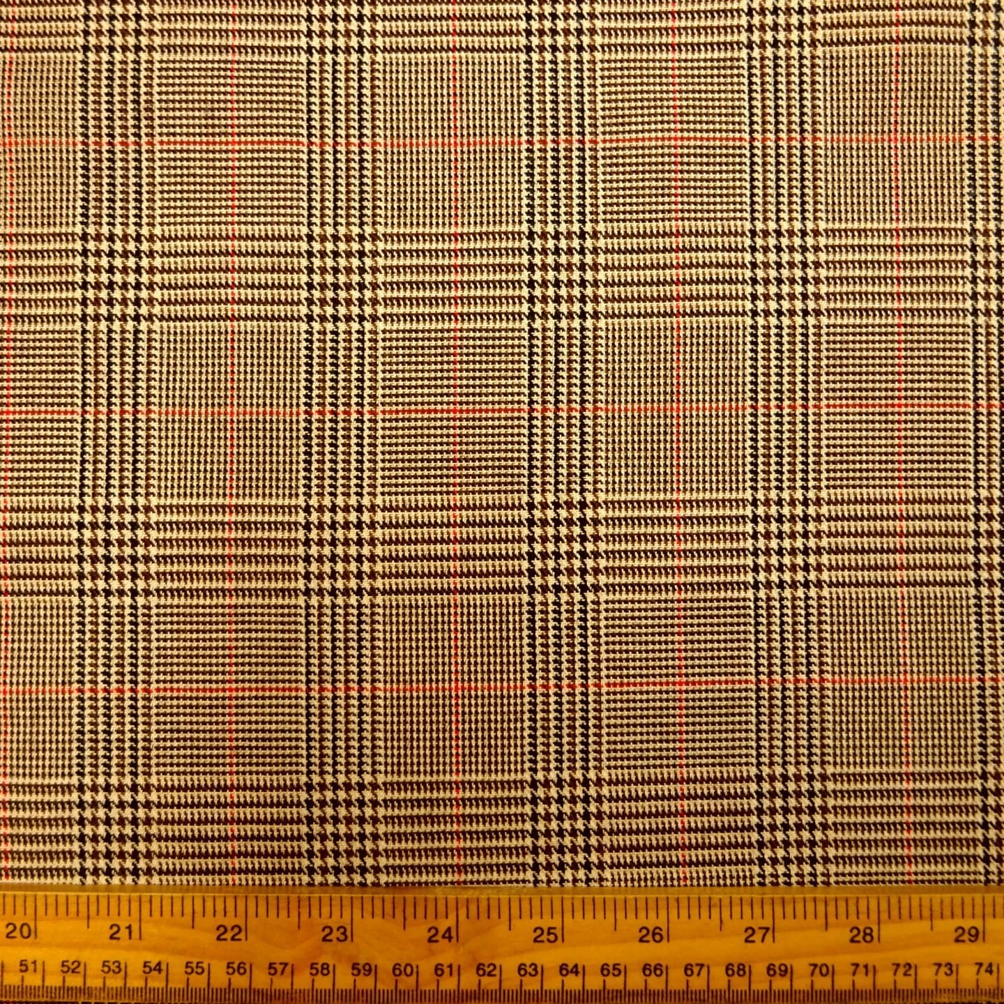 Suiting Fabric Prince of Wales Country Range Beige Brown