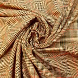 Suiting Fabric Prince of Wales Country Range Beige Brown