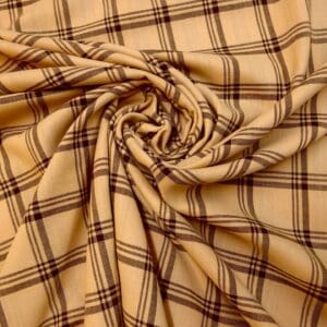 Suiting Fabric Wool Blend Bovoy Plaid Beige