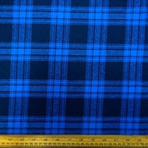 Tartan Fabric Brushed Flannel Windermere Blue