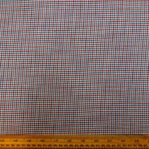 Suiting Fabric Polyester Viscose With Elastane Puppy Tooth Classic Look Teal Red Ivory