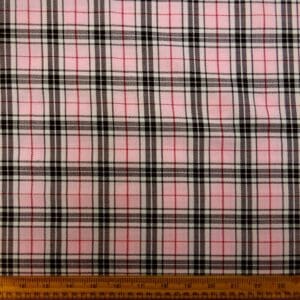 Tartan Suiting Fabric Preppie Pink