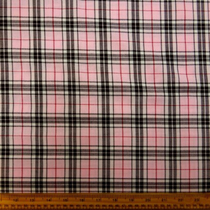Tartan Suiting Fabric Preppie Pink