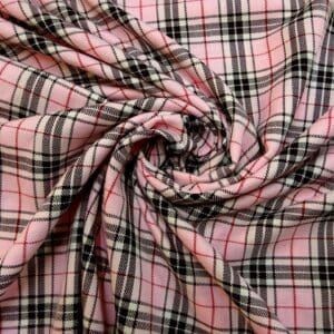 Tartan Suiting Fabric Preppie Pink