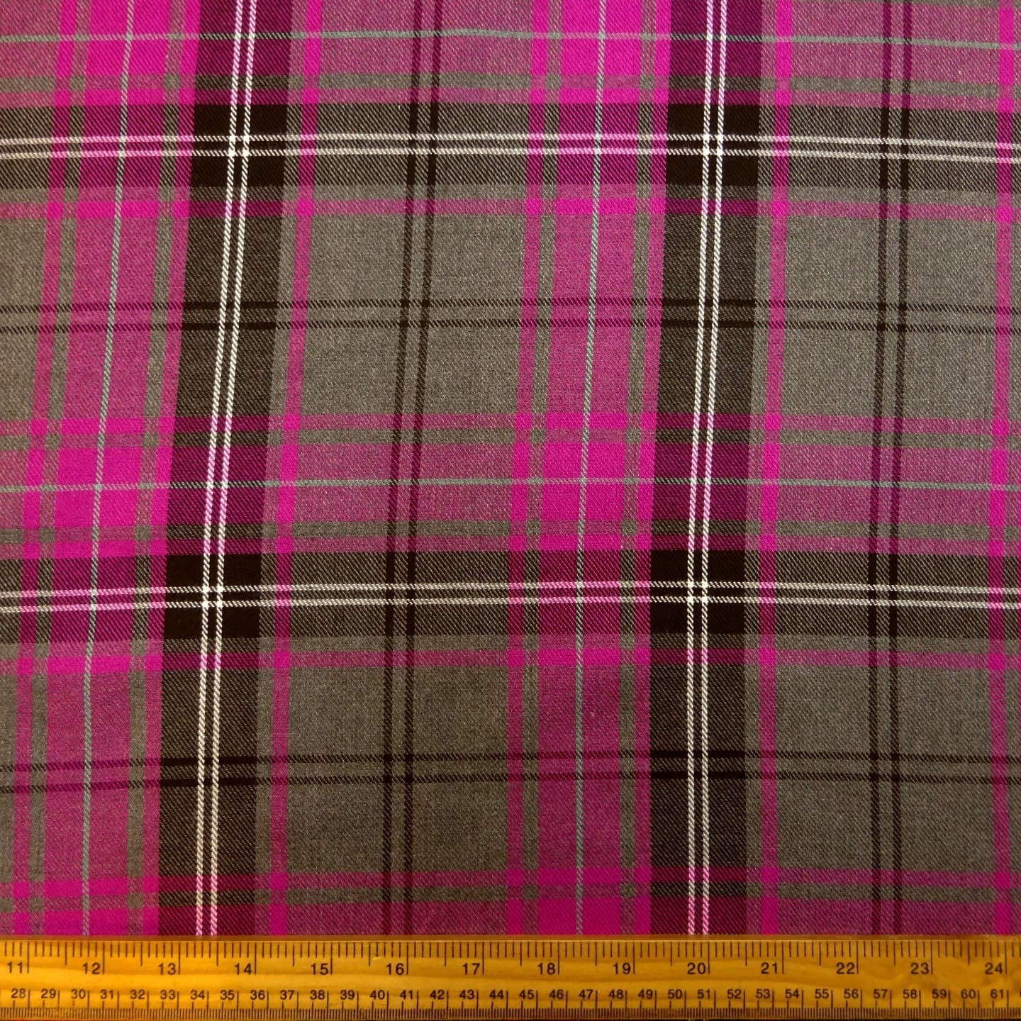 Suiting Fabric Tartan Dundee Cerise