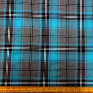 Suiting Fabric Tartan Ross Turquoise