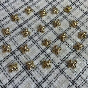 Gold Buttons Criss Cross 2cm Code Jam