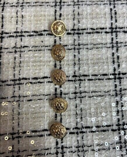 Button 15mm Shanked Calvery Gold